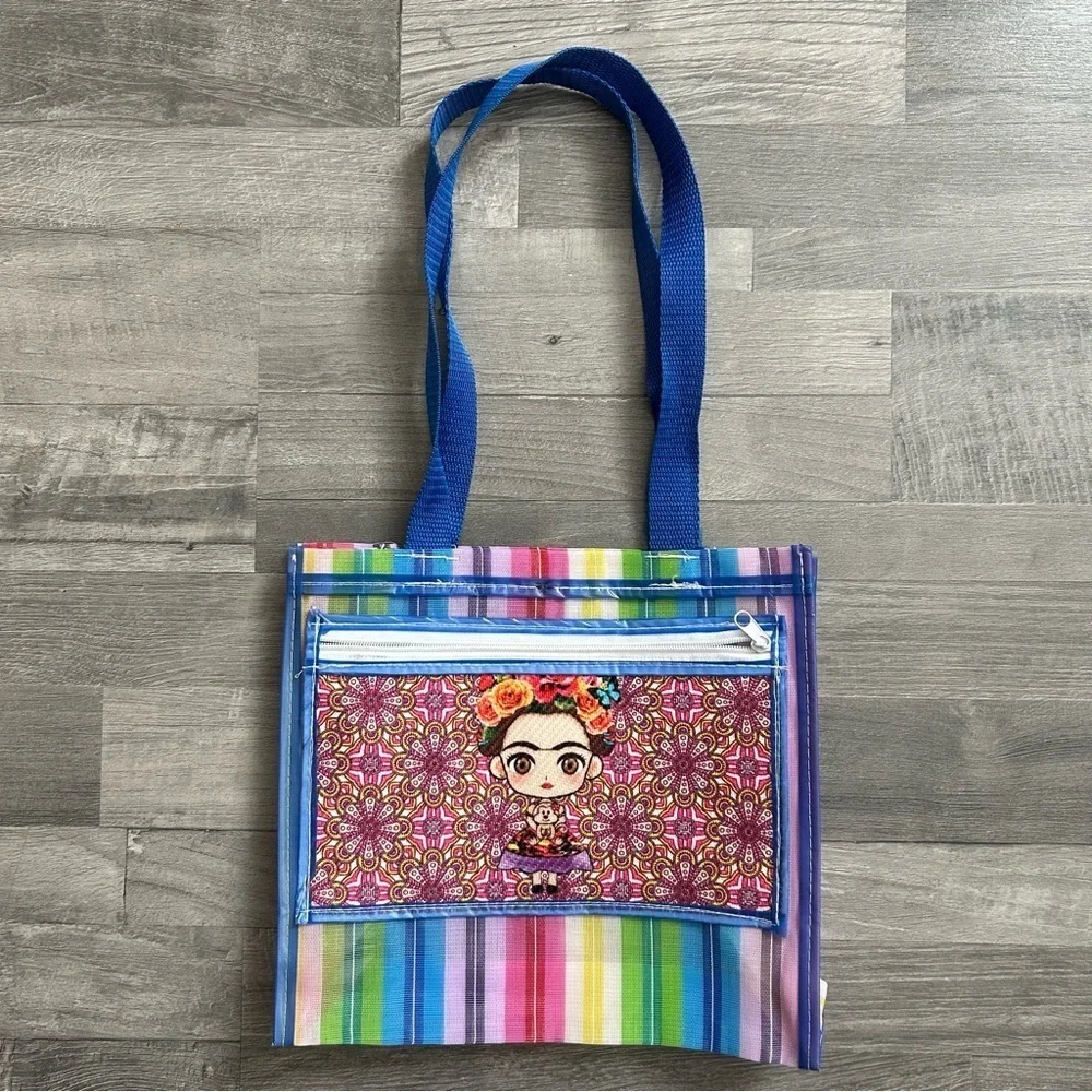 Frida Kahlo Mercado Bag Mexican Tote Market Reusable Grocery Bag